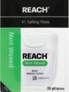 REACH Waxed Dental Floss, Mint, Plaque Remover for Teeth